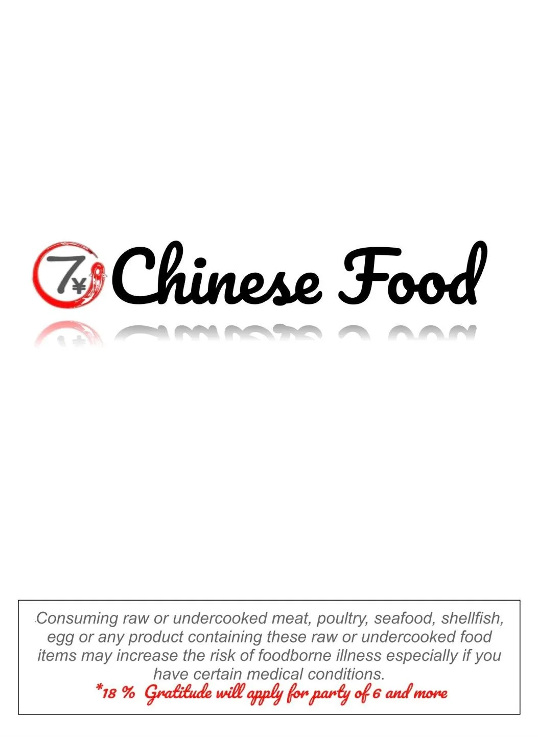 Chinese Food Menu page